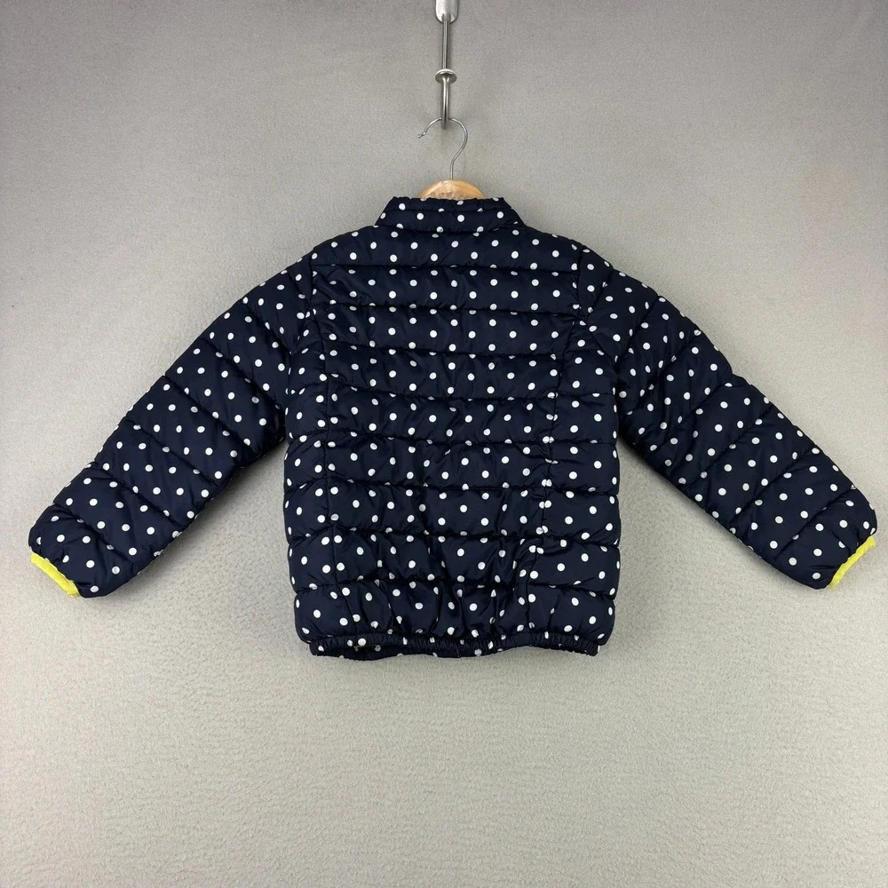Baby Gap Polka Dot Puffer Jacket‎ Kids 5T Navy Blue Casual Lightweight Coat